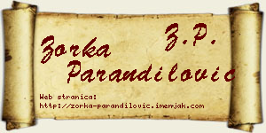 Zorka Parandilović vizit kartica